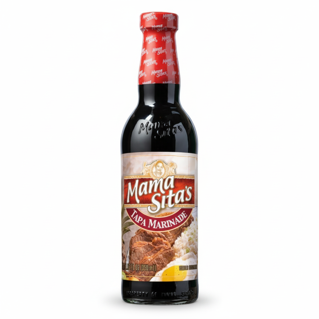 Bottle of Mama Sita's Tapa Marinade on a white background